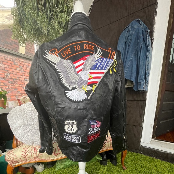 Leather Biker Jacket - Picture 1 of 5